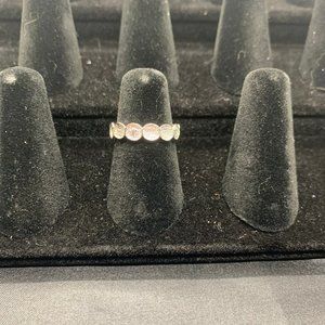 Melinda Maria Textured Silver Circle Band